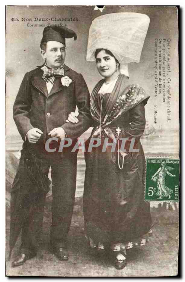 Nos Deux Charentes -Costumes d'Autrefois - Fantaisie - Femme - CPA 