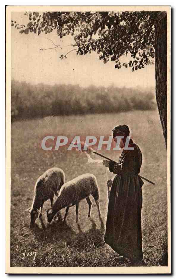 La Douce France - En Saintonge - Vieille Santongeaise filant a la Quenouille - CPA 