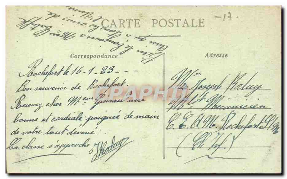 ROCHEFORT-sur-MER — 37 Rue Emile-Zola, prise du Coin de la Poste — Collection Ch. Glambiasl — Back