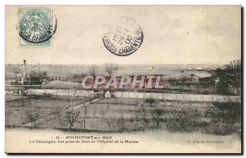 Rochefort sur Mer - La Compagne - vue prise du haut de l'hopital de la Marine - CPA 