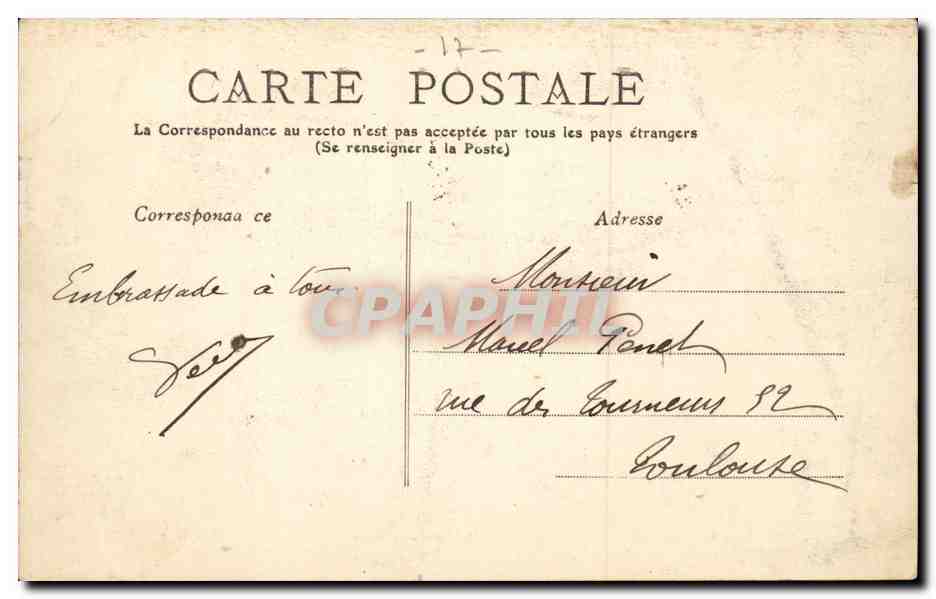 Rochefort sur Mer - La Compagne - vue prise du haut de l'hopital de la Marine - CPA  — Rückseite