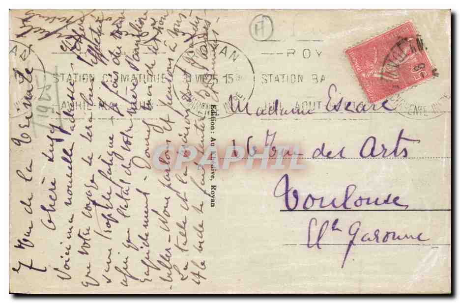 Royan - Les Rochers de Vallieres - CPA  — Rückseite