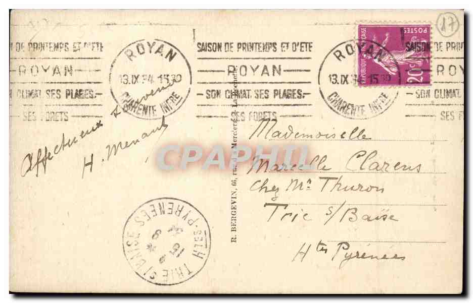 Royan - Bon Vent - voilier - CPA  — Rückseite