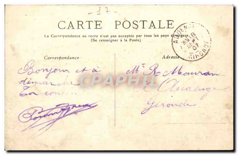 Angoulins sur Mer CPA Villa l'oasis — Rückseite