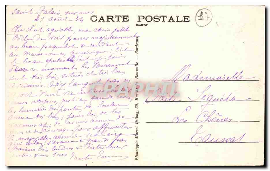Saint-Palais-sur-Mer — Tramways en forêt — M.D. — Rückseite