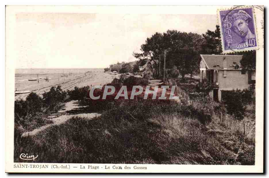 Saint Trojan CPA La plage Le coin des Gosses
