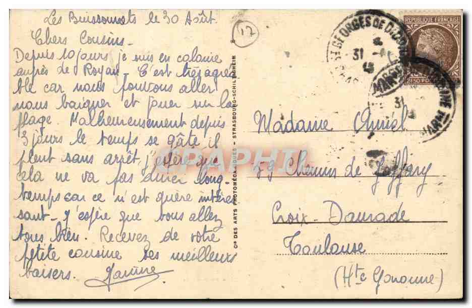 Royan CPA Un coin de la grande conche et le casino municipal — Back