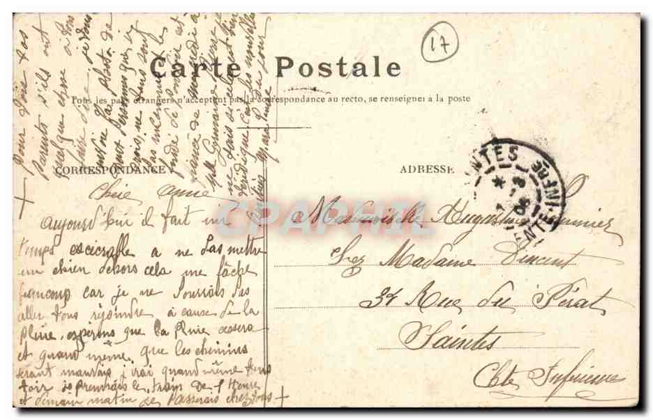 Saint Jean d'Angely CPA Le jardin public — Back