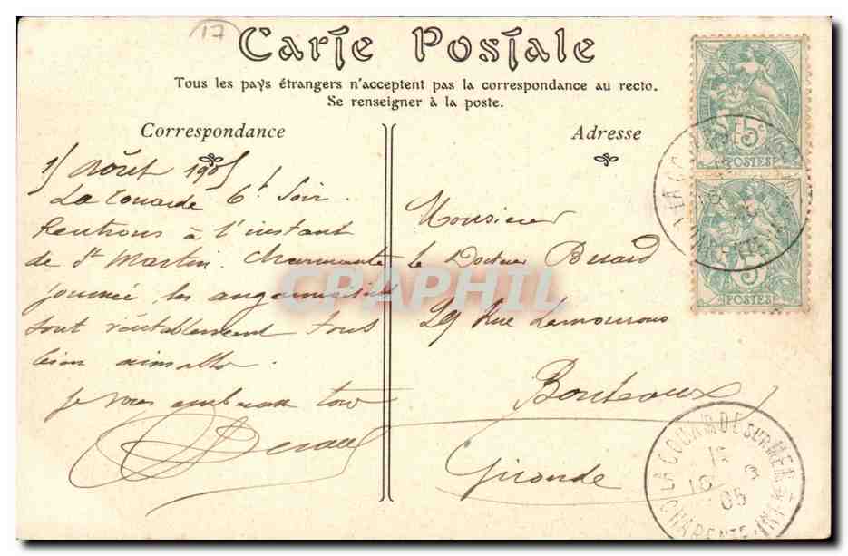 Saint-Martin, la Porte Thomas — Ile de Ré — éditeur N.D. Pinaud, n° 161 — Verso