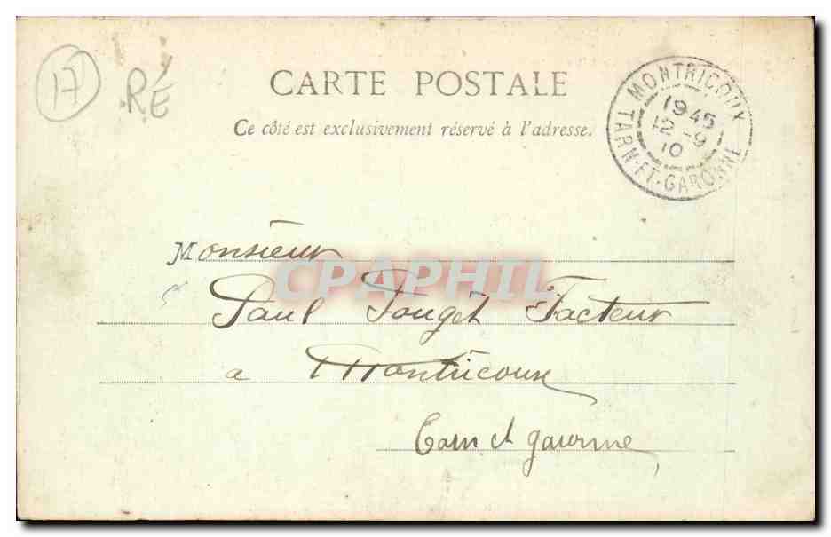 CPA Entree du port de la flotte Ile de Re (bateau phare lighthouse) — Verso