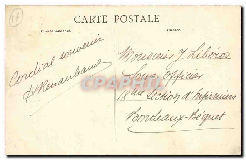 Environs de ROYAN - VALLIÈRES — La Pêche aux Huîtres — éditeur non visible, n° de série 89 — Verso