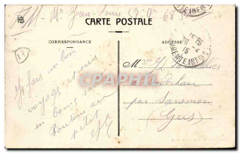 Saintes (Charente-Inférieure) — Anciennes Arènes gallo-romaines (Ier et IIe siècles, Mon. hist.) et Clocher de l'Église Saint-Eutrope — Henry Guillard, n° 0821 — Back