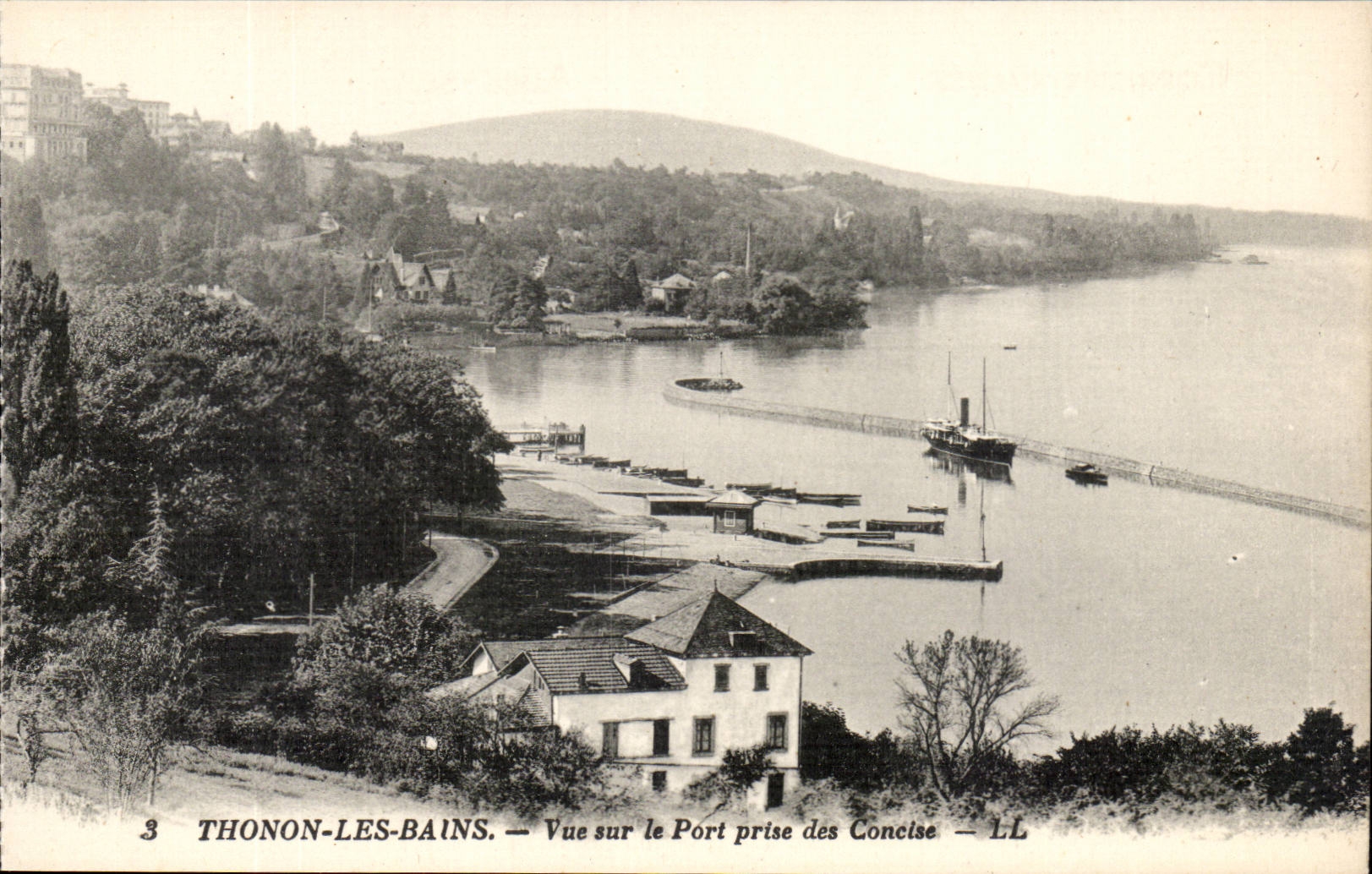 Thonon les Bains CPA Vue sur le port prise des Concise