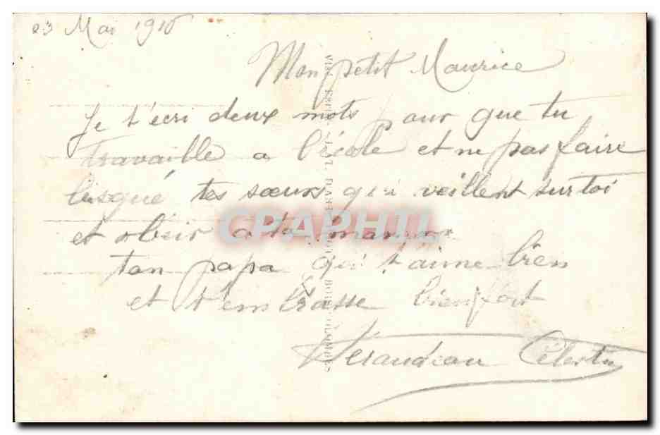 CPA Militaria un bonjour du front — Rückseite