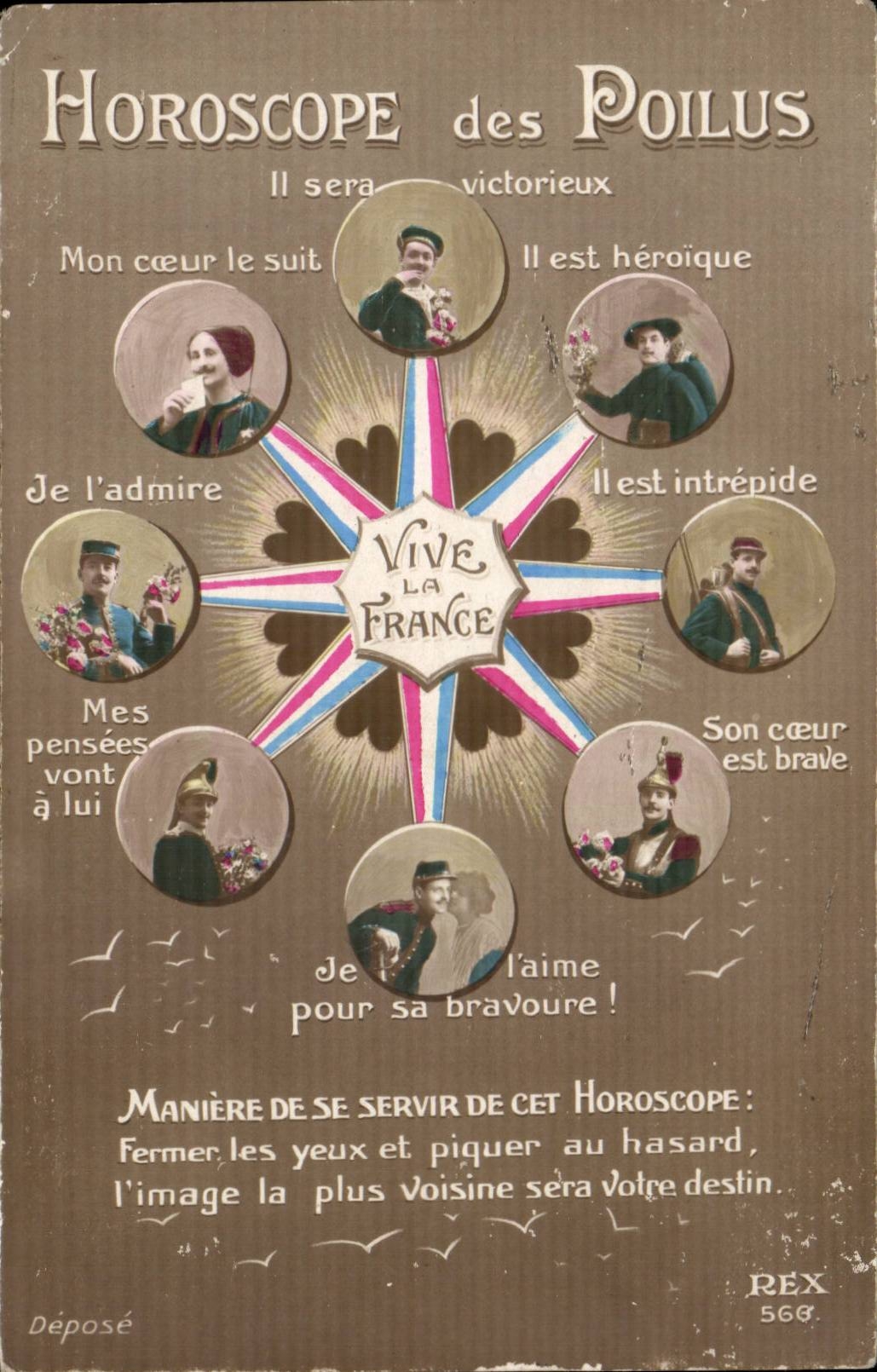 CPA Militaria Horoscope des poilus