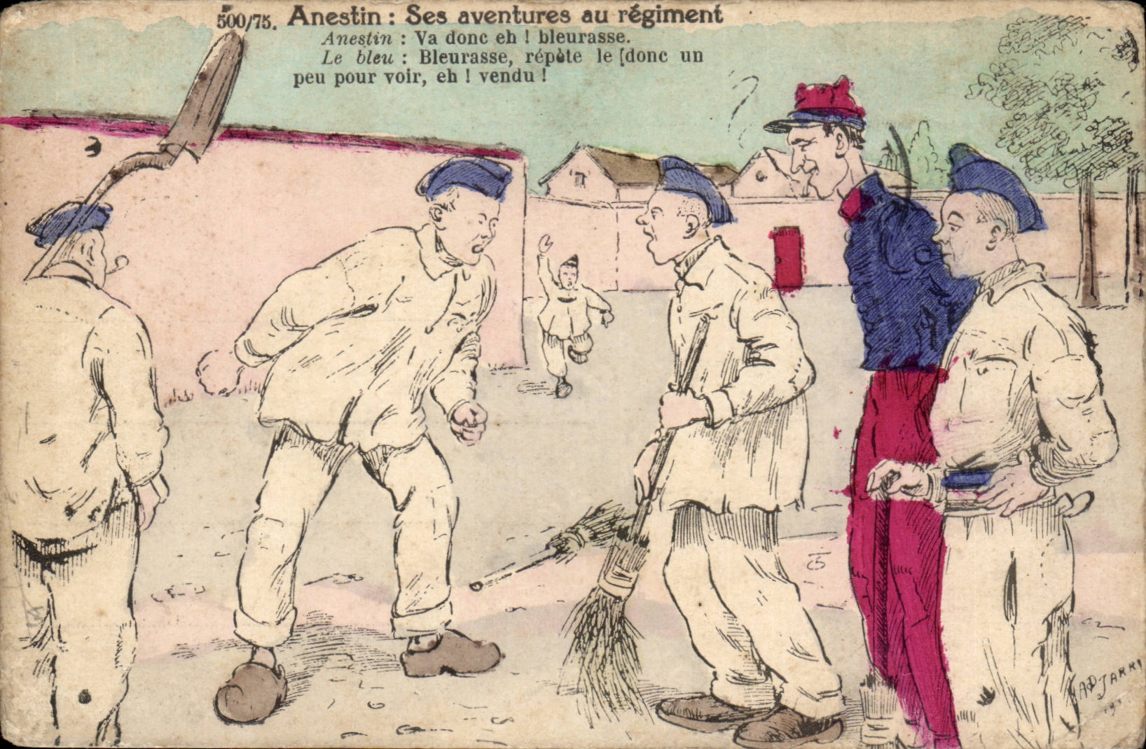 CPA Militaria Anestin Ses aventures au regiment