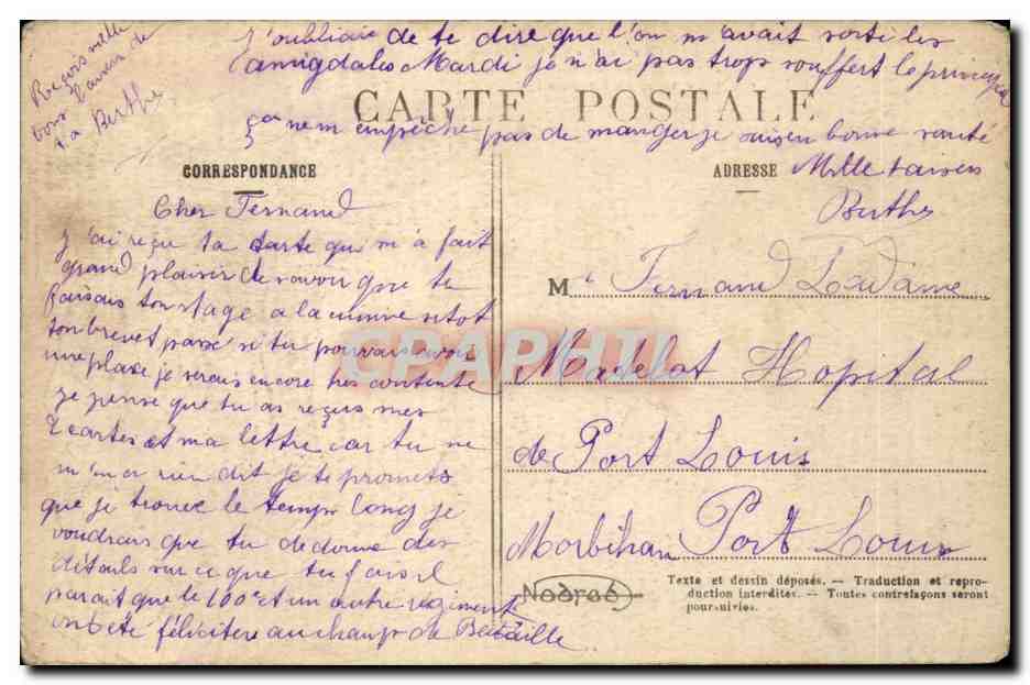 CPA Militaria Anestin Ses aventures au regiment — Rückseite