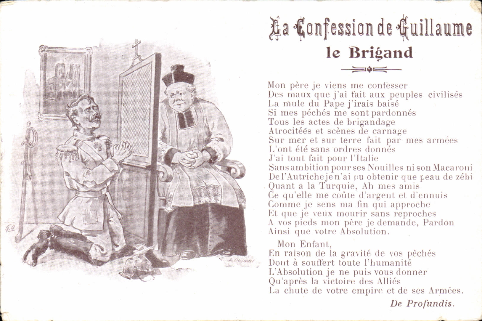CPA Militaria La confession de Guillaume La brigand