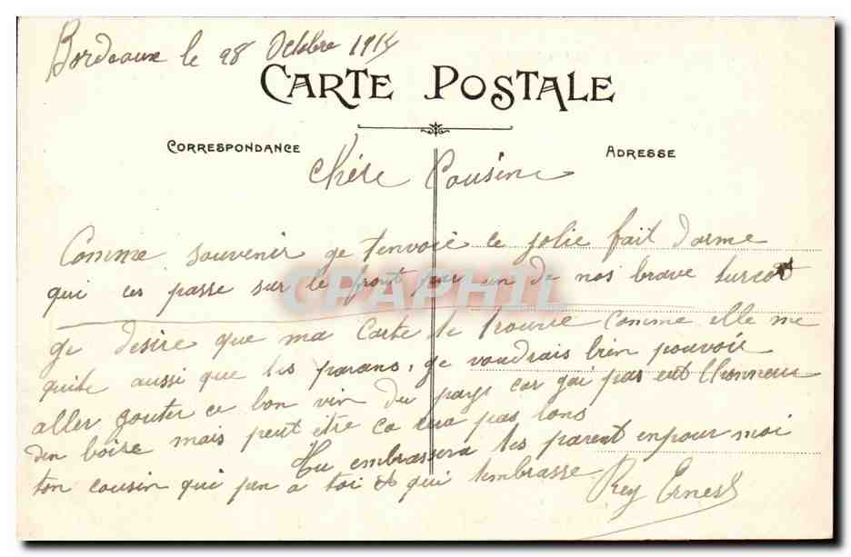 CPA Militaria Le turco qui a tue 18 uhlans Voiture Automobile — Rückseite