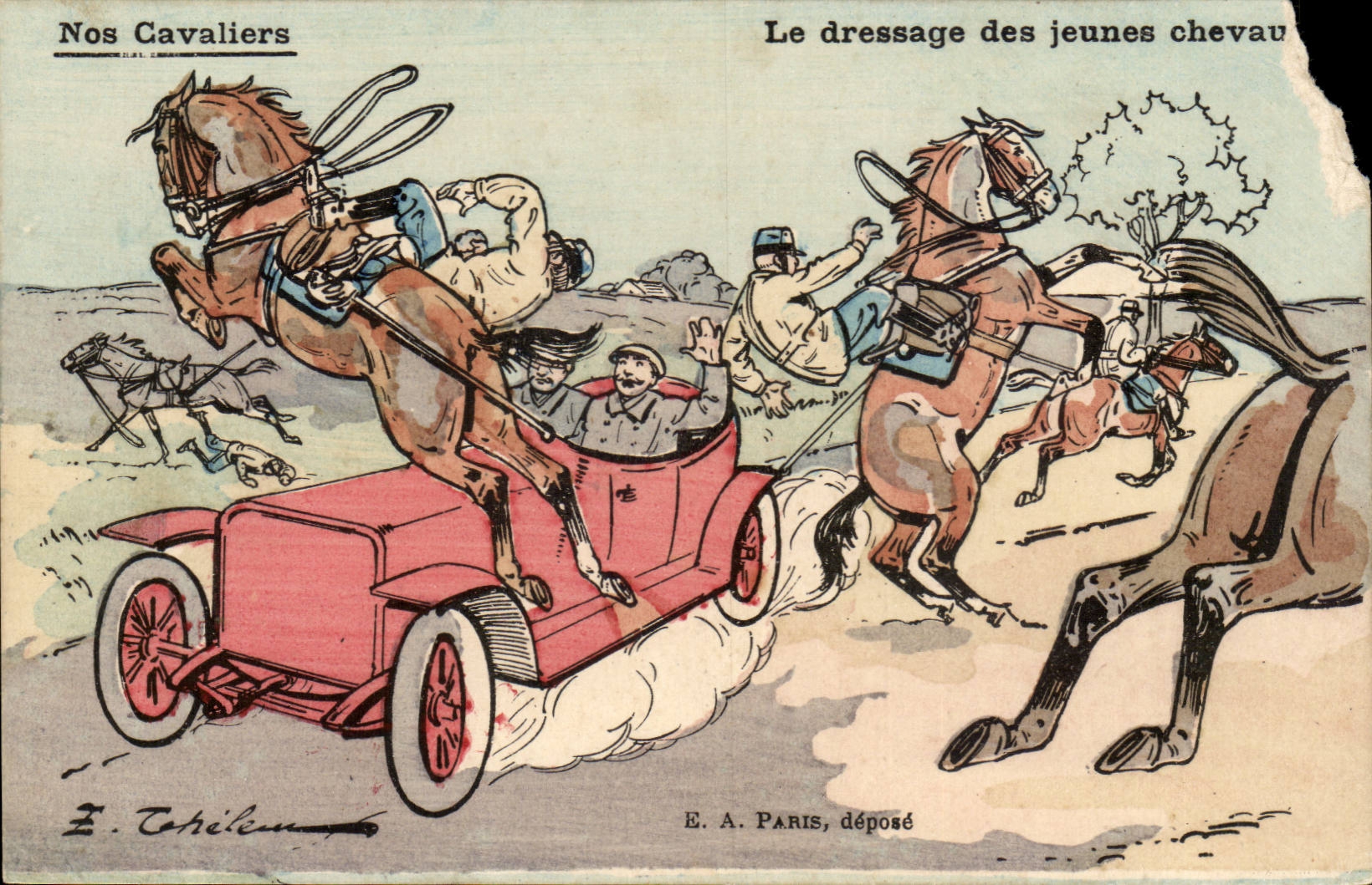 Nos Cavaliers — Le dressage des jeunes chevaux — E. A. PARIS, déposé