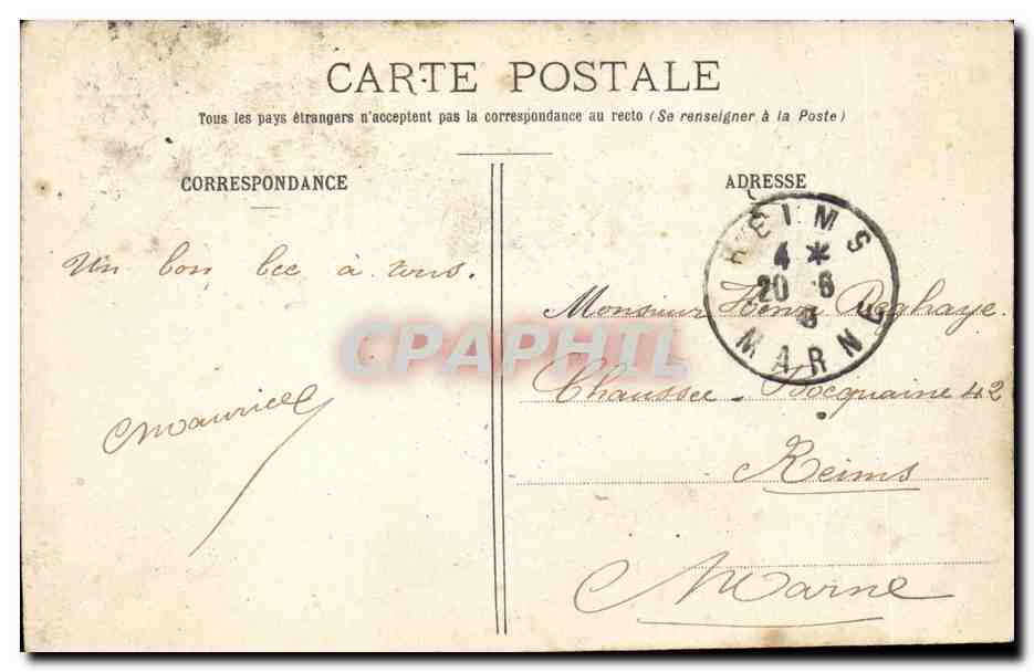 CPA Militaria Ballade de nuit — Rückseite