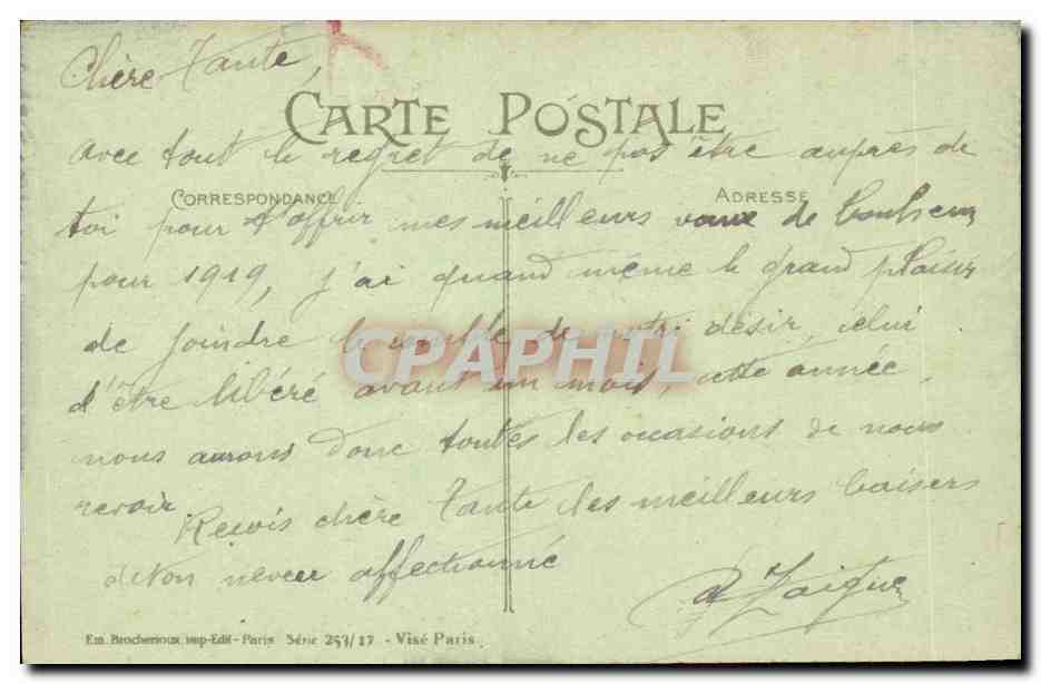 CPA Militaria Sante Bonheur et le reste (1er janvier) — Rückseite