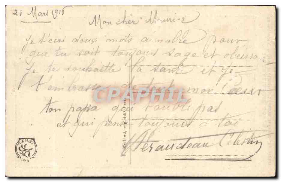 CPA Militaria General Joffre Vainqueur de la bataille de la Marne — Rückseite