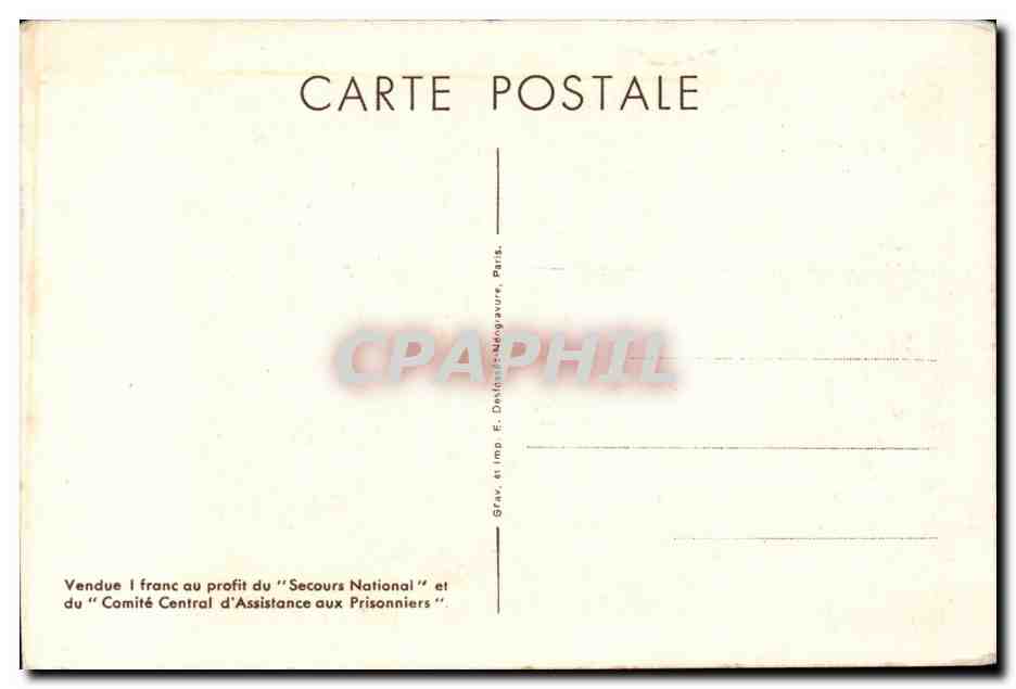 CPA Militaira Marechal Petain J'ai ete avec vous dans les jours glorieux Je reste avec vous dans les jours sombres Soye — Rückseite