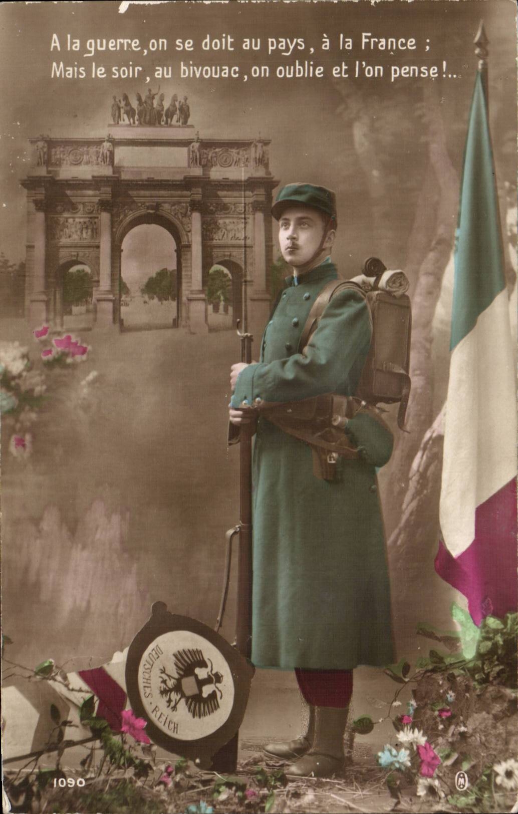 CPA Militaria A la guerre on se doit a son pays 