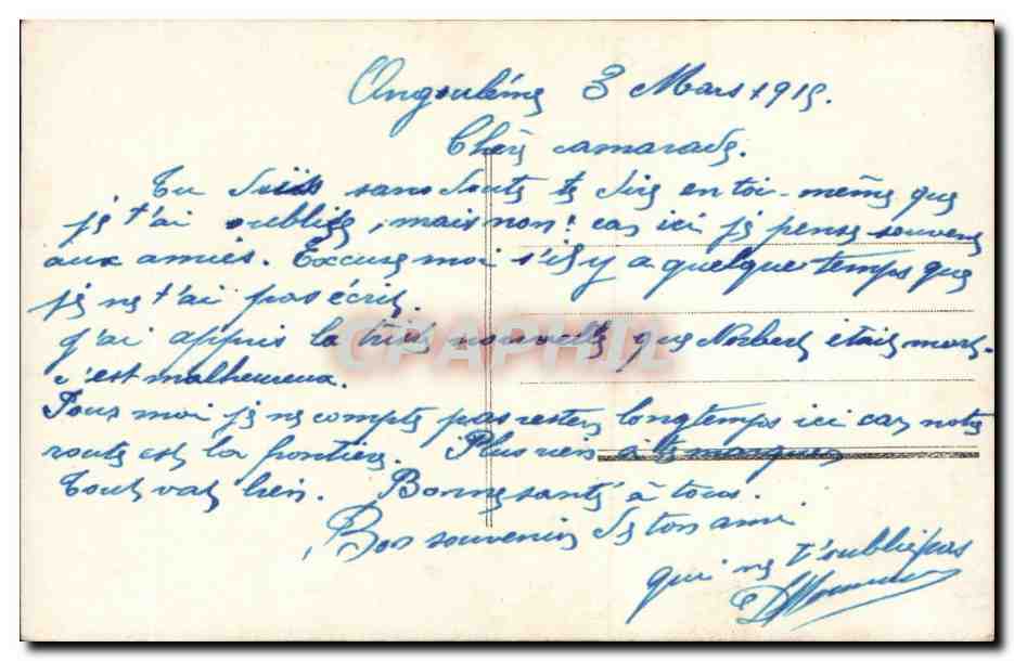 CPA Militaria A la guerre on se doit a son pays  — Rückseite