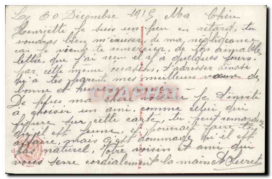 CPA Militaria Soldat L'ennemi a recule — Verso