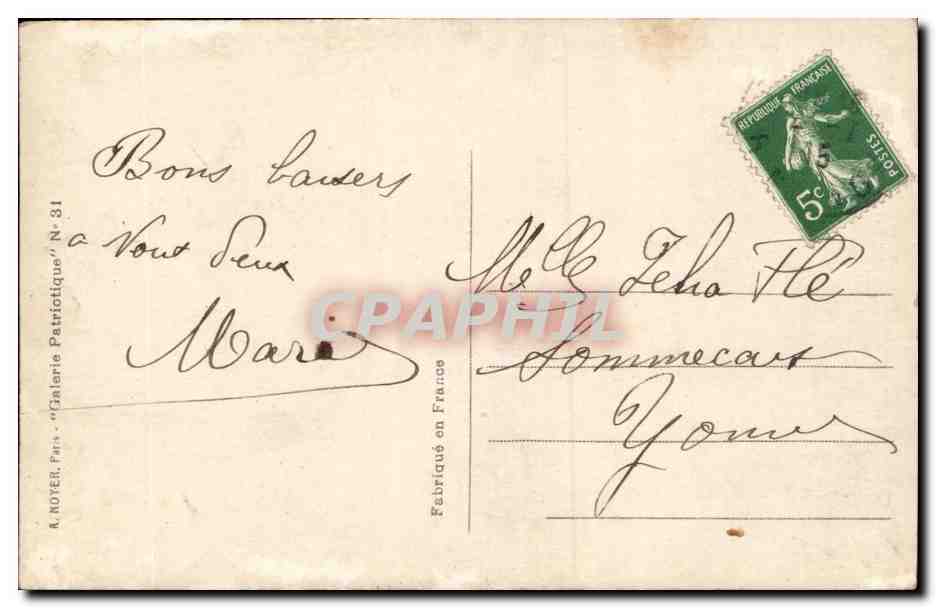 CPA Militaria Soldat Citation a l'ordre de l'armee Infirmier Croix rouge Brancardier Ramousse — Rückseite
