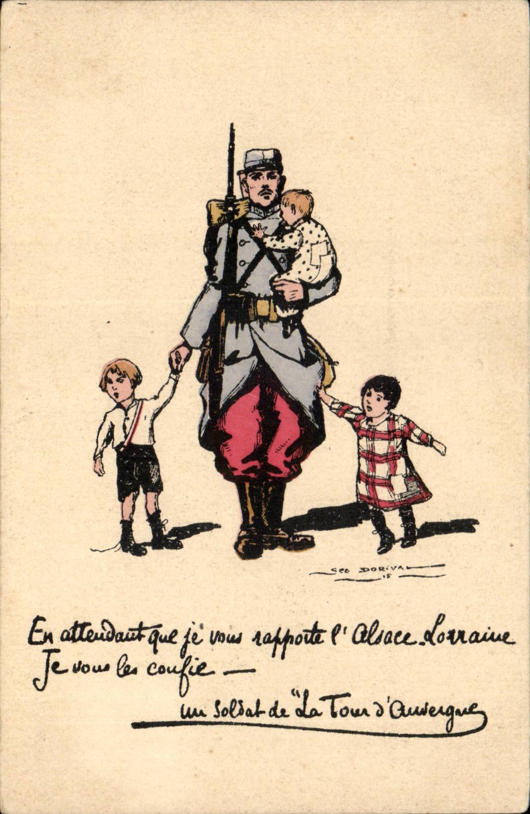 Soldat de La Tour d'Auvergne — En attendant que je vous rapporte l'Alsace-Lorraine — éditeur non visible