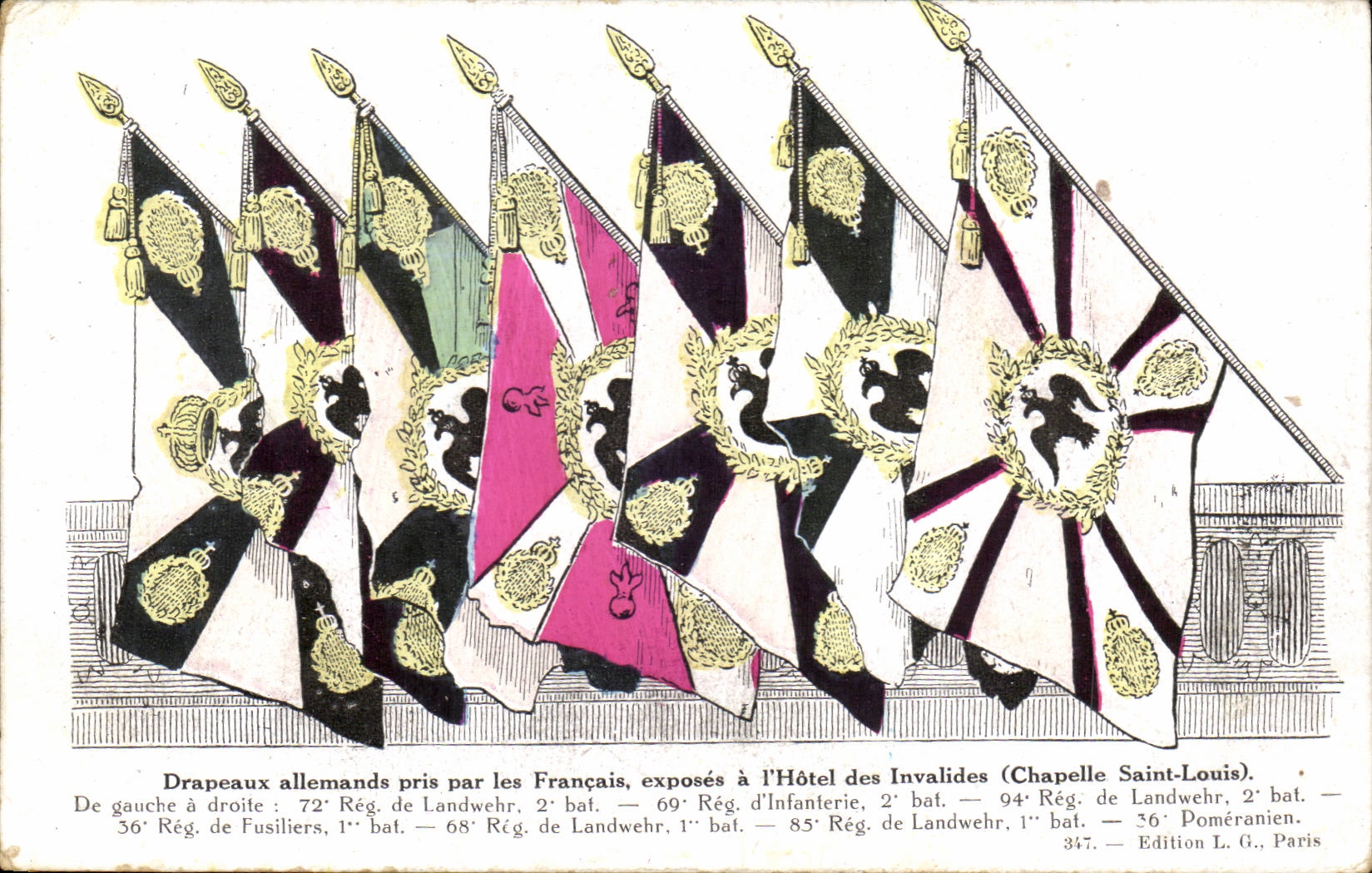 CPA Militaria Drapeaus allemands pris par les Francais exposes a l'hotel des Invalides 