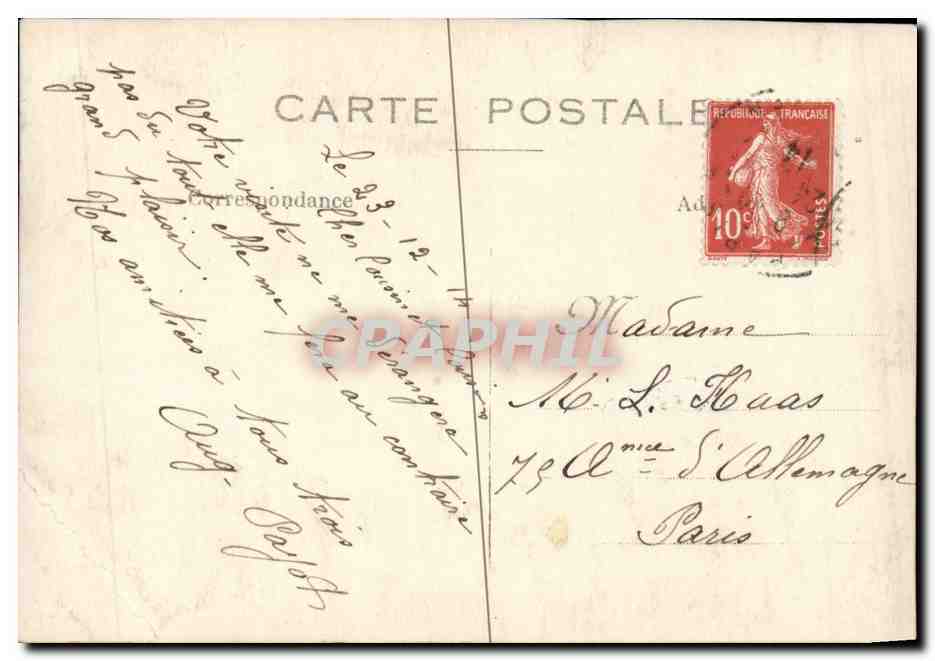 CPA Militaria CARTE PHOTO Ambulance Croix Rouge — Rückseite