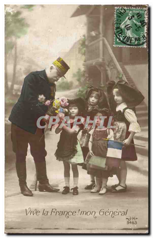Soldat und Kinder — 'Vive la France! mon Général' — J.K. 9463