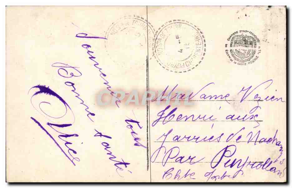 Soldat und Kinder — 'Vive la France! mon Général' — J.K. 9463 — Rückseite