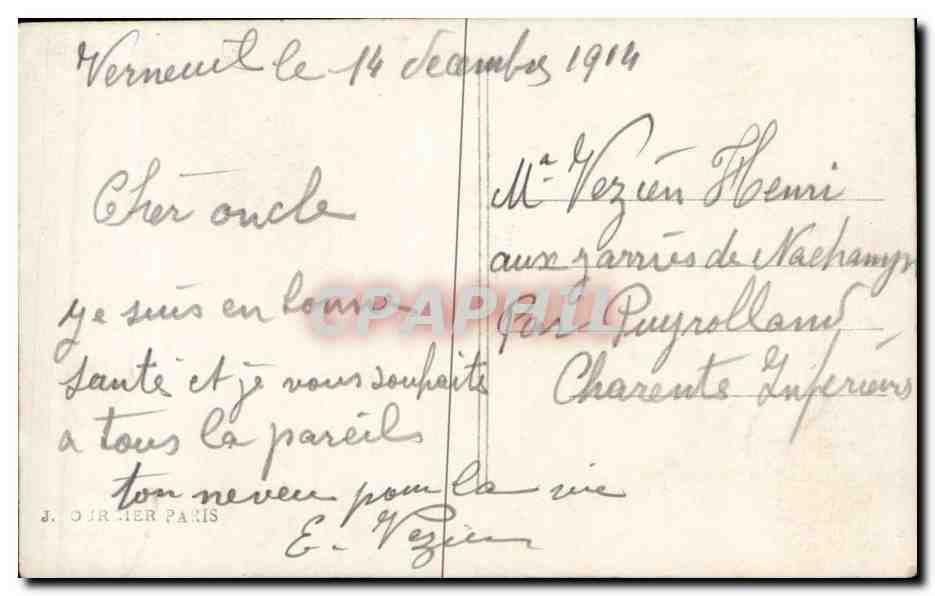 CPA Militaria General de Castelnau — Rückseite
