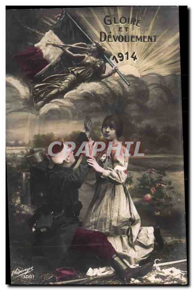 CPA Militaria Gloire et devouement 1914