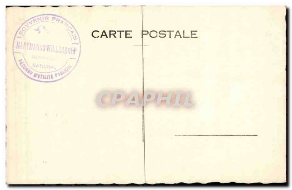 CPA Militaria CARTE PHOTO HArtmannswillerkopf Monument national Hotel de la paix — Rückseite