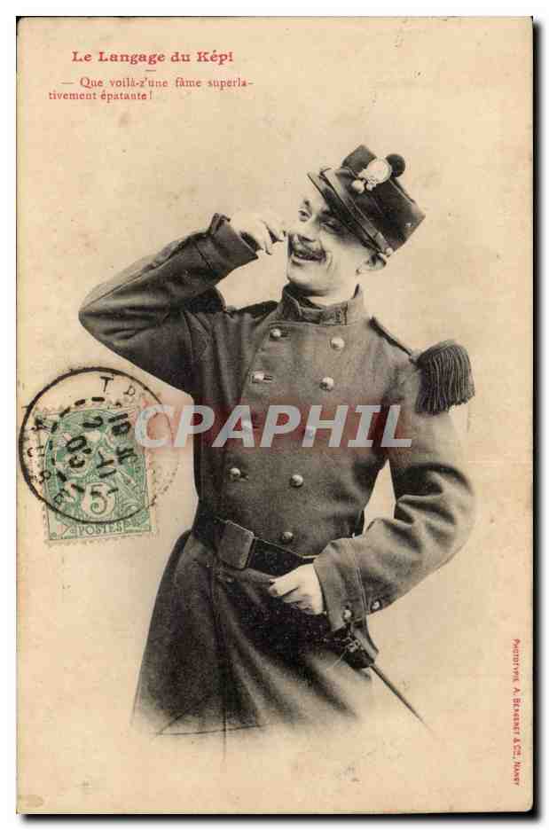 CPA Militaria Le langage du kepi