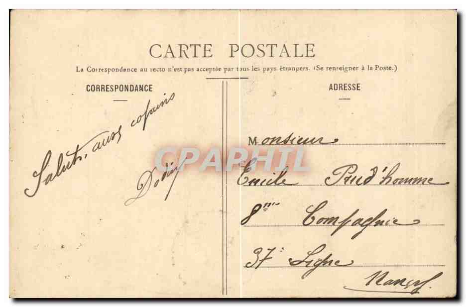 CPA Militaria Le langage du kepi — Rückseite
