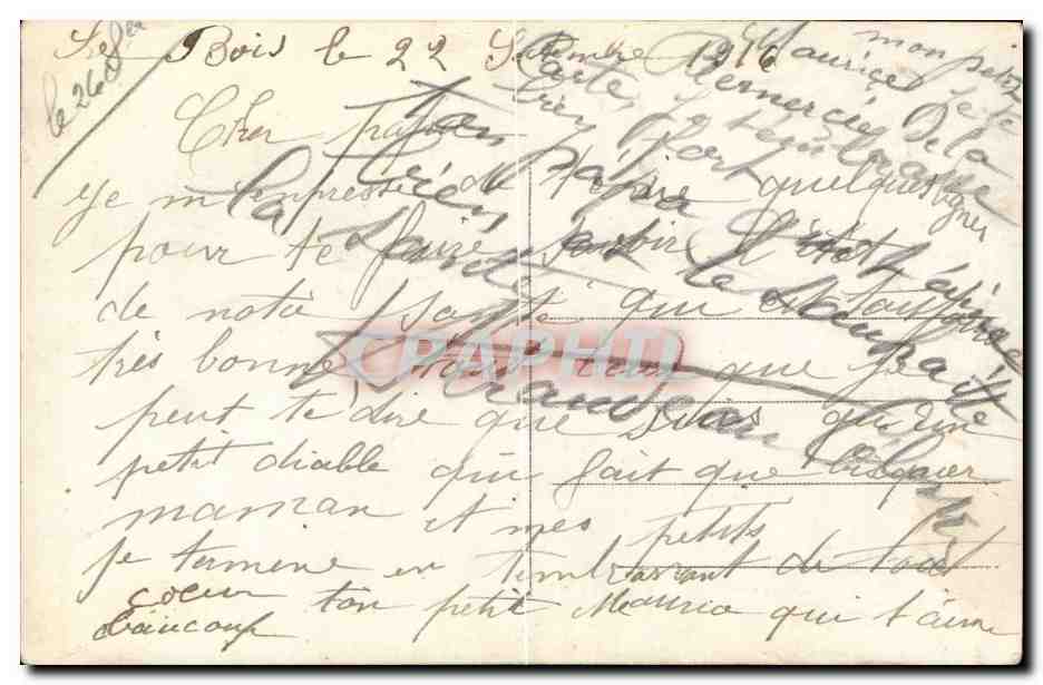 CPA Militaria Enfant et pere soldat — Rückseite