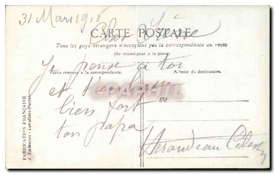 CPA Militaria Coeur de francaise (enfants infirmiere) — Rückseite