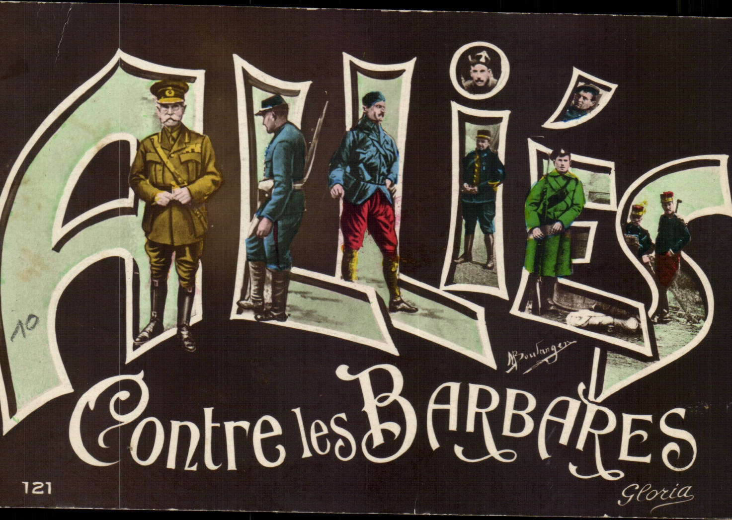 Alliés Contre les Barbare — Affiche patriotique — Gloria, n°121