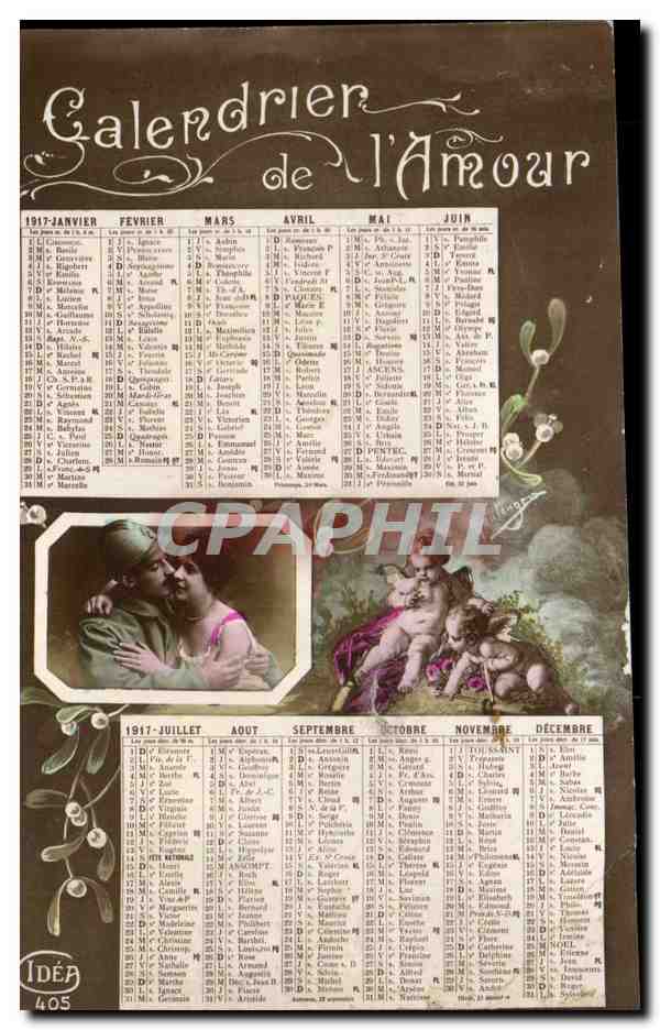 CPA Militaria CAlendrier de l'amour
