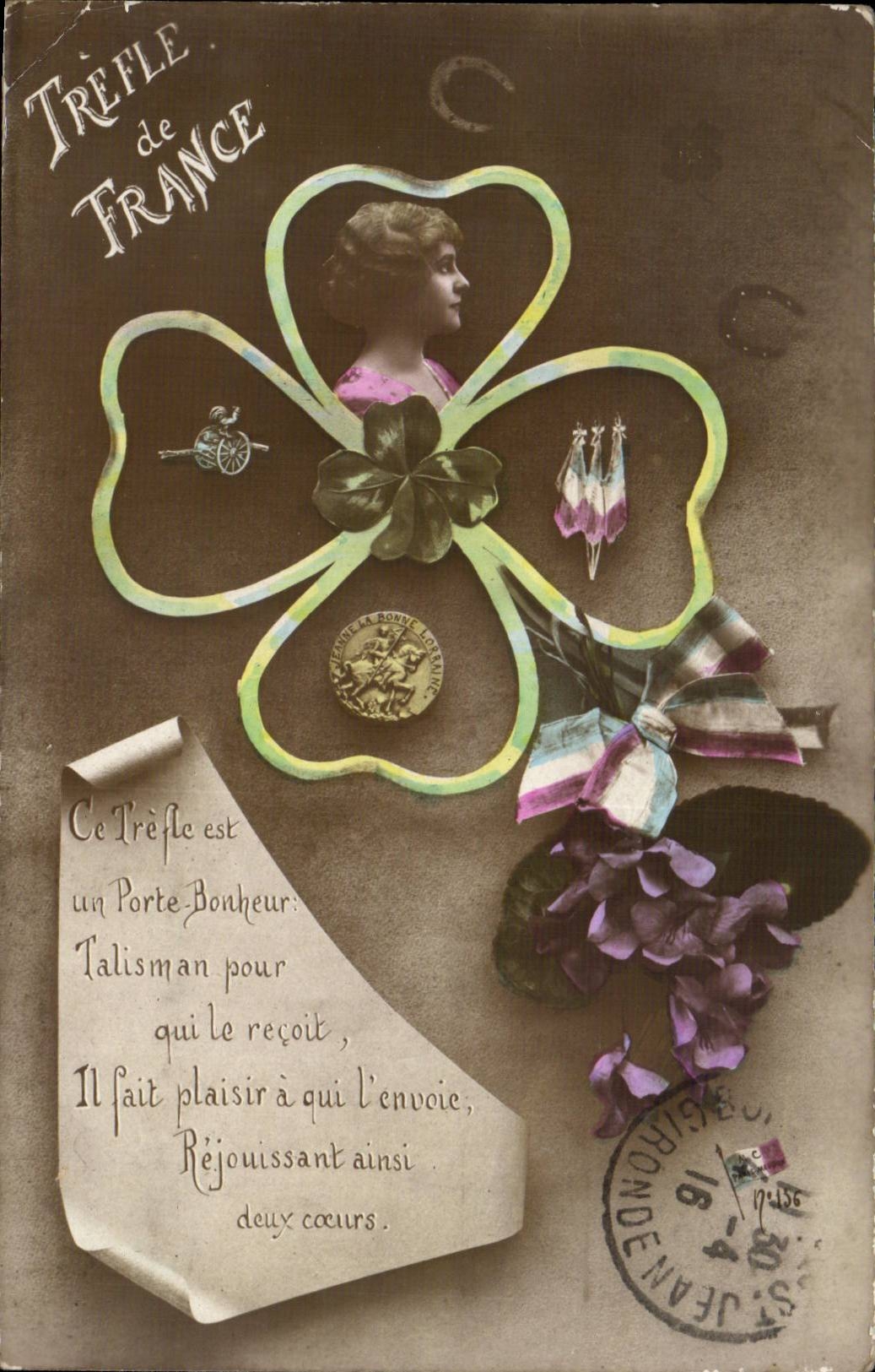 Trèfle de France — talisman de bonheur — éditeur non identifié