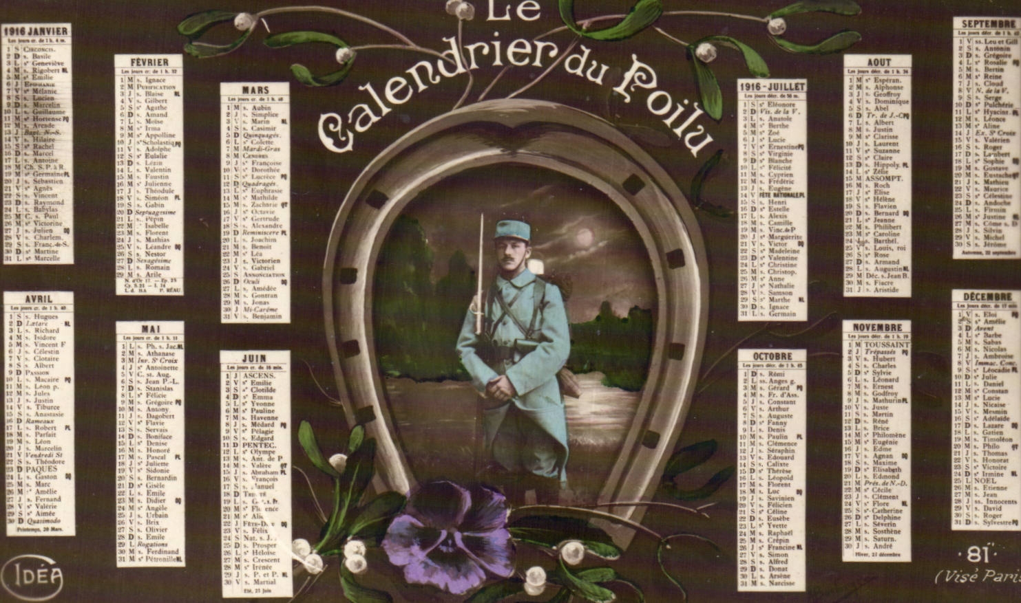 CPA Militaria Soldat Le calendrier du poilu