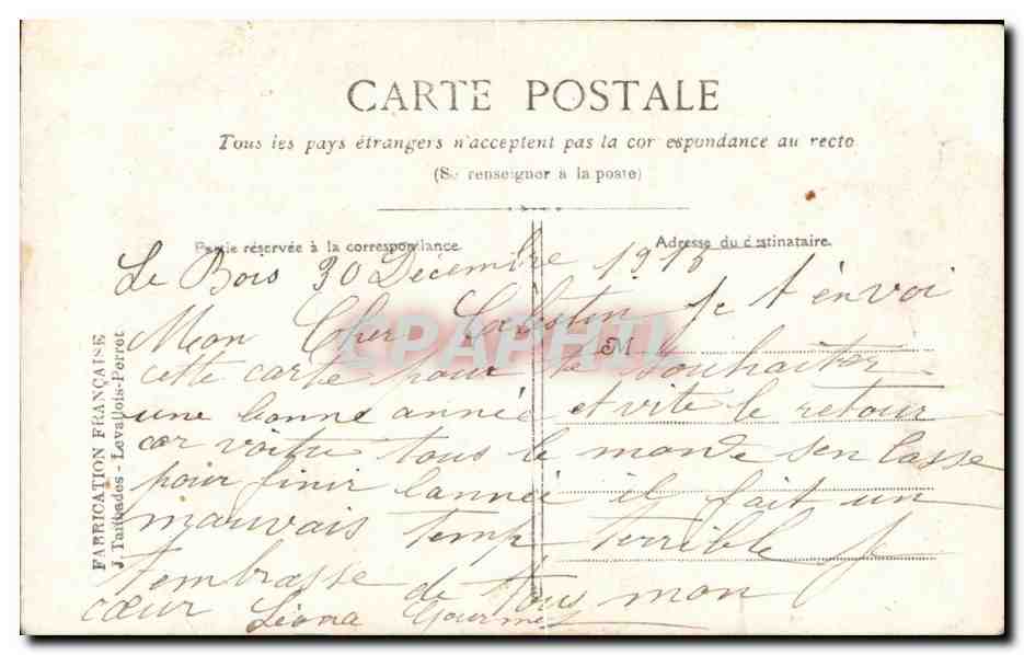 CPA Militaria Soldat Le calendrier du poilu — Rückseite