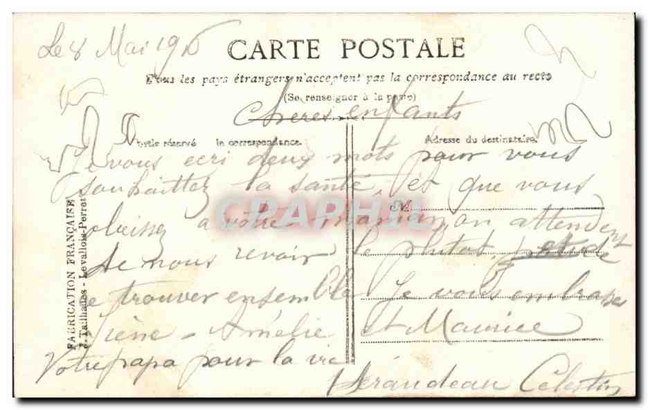 CPA Militaria Halte La Verdun — Verso